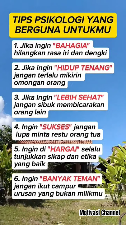 TIPS PSIKOLOGI YANG BERGUNA UNTUKMU 🙏