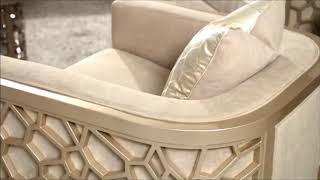 Homey Design 3pc Champagne Sofa Collection - Unique Furniture