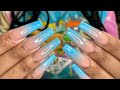 Acrylic Ombre  Blue And Nude | Nails Tutorial |