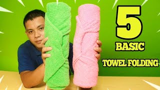 TOWEL FOLDING 5 BASIC DESIGN #TUTORIAL