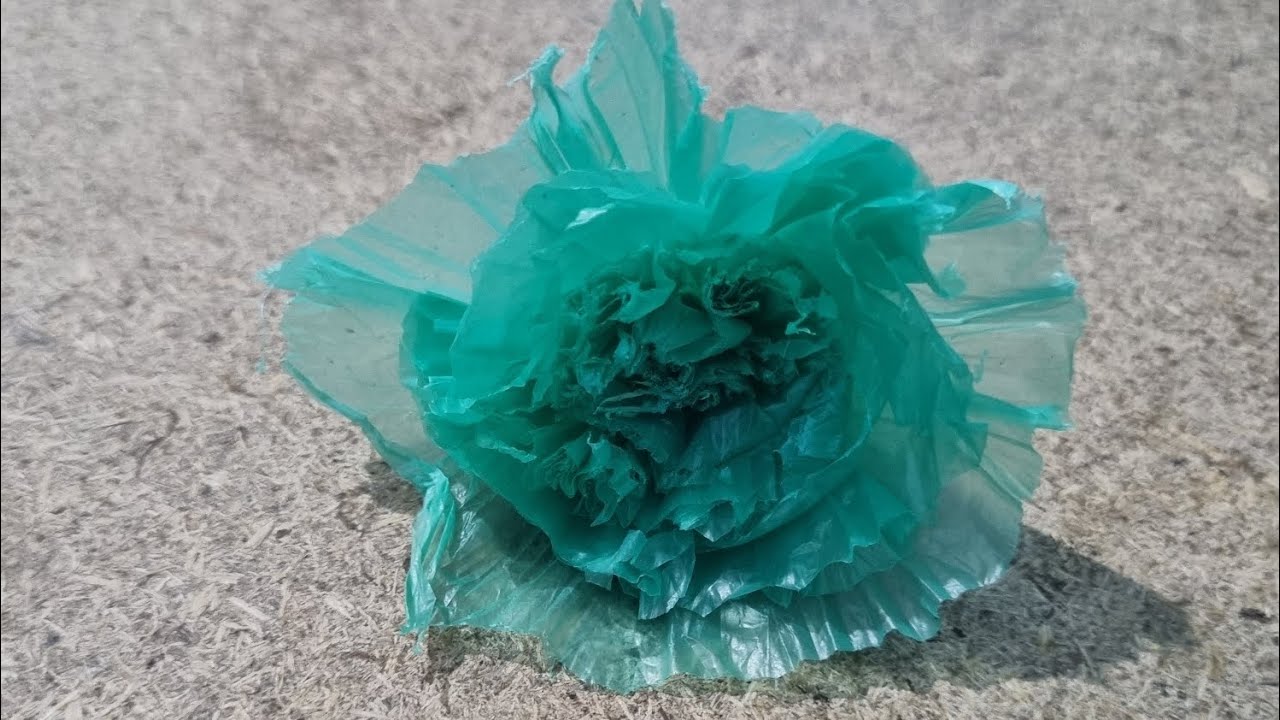 flower in plastic paper.. crafts flower YouTube