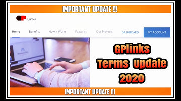 GPlinks Terms Update 2020 !!! [For All GP Products]