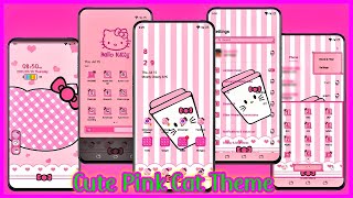 CUTE PINK CAT THEME ANDROID 10 AND 11 EAGLE EYE TUTORIALS OPPO AND REALME screenshot 1