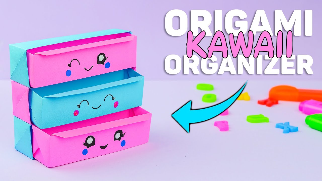Come fare Portaoggetti in carta Kawaii | DIY Origami Desk Organizer Tutorial