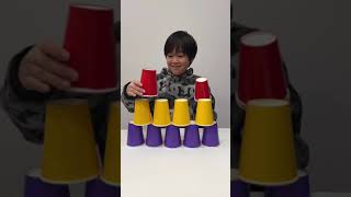 Paper Cup Tower!! Part3 #shorts #トイキッズ