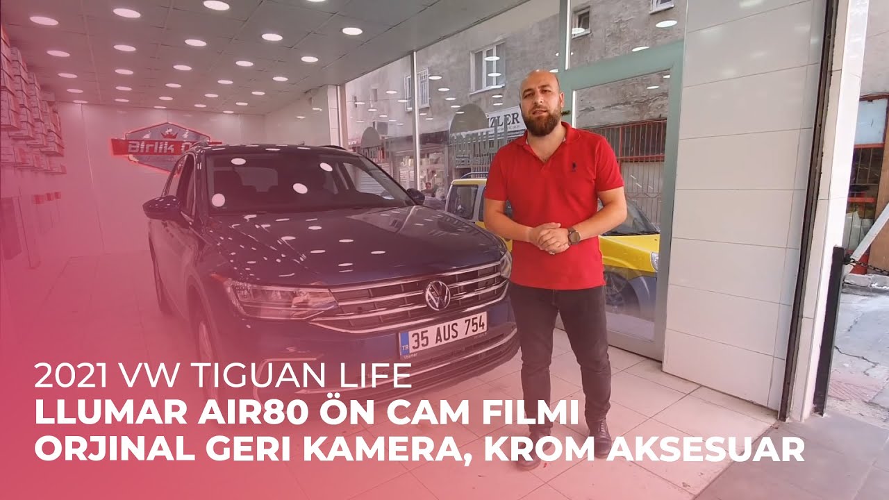2021 VW Tiguan Life // LLumar Air80 Ön Cam Filmi, Orjinal Geri Kamera, Tüm Krom Aksesuar