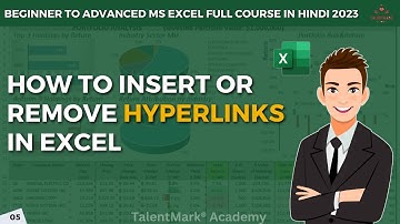 How to Insert or Remove Hyperlinks in Excel | MS Excel Tutorial in Hindi | #msexceltutorials