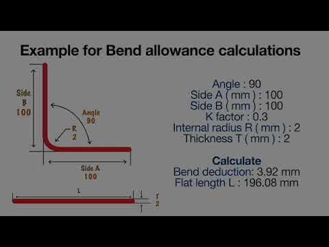How to find the sheet metal bend allowance and Setback by using standard  formulas and charts - YouTube