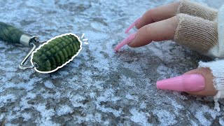 ASMR: Ice Scratching - Snow Word Tracing - Concrete Scratching - Jade Rolling on Ice