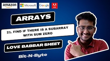 21. find if there is a subarray with sum zero | Arrays | Love Babbar 450 DSA | Very Easy Solution