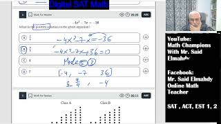 Solving Digital SAT Math test problems with Mr. Said Elmahdy 0141 #satmaths