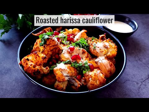 Roasted harissa cauliflower #roastedcauliflower #harissacauliflower