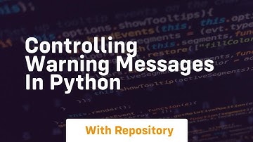 controlling warning messages in python