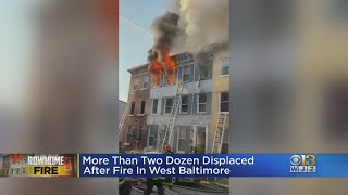 More Than Two Dozen People Displaced After West Baltimore Fire