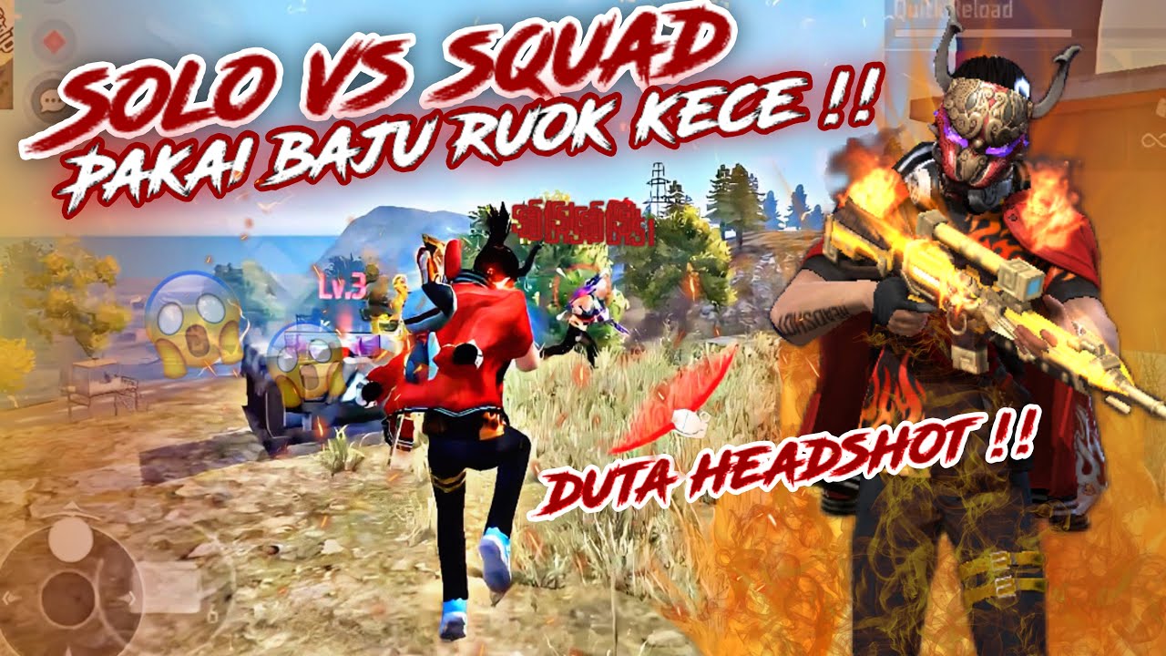SOLO VS SQUAD PAKAI BAJU RUOK KECE DUTA HEADSHOT NGERI!😱 - YouTube