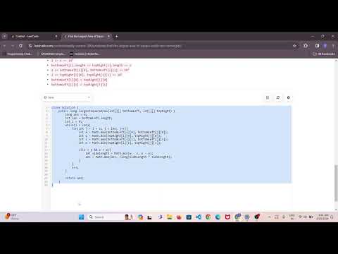 100225  Find the Largest Area of Square Inside Two Rectangles |  leetcode || contest 386 || solved
