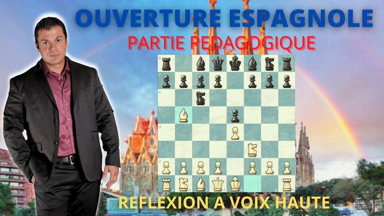 OUVERTURE ESPAGNOLE #1 Echecs Pédagogique Réflexion a voix haute. niveau débutant et intermédiaire.