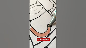 Drawing Finn From Adventure Time Using OHUHU Markers! #shorts