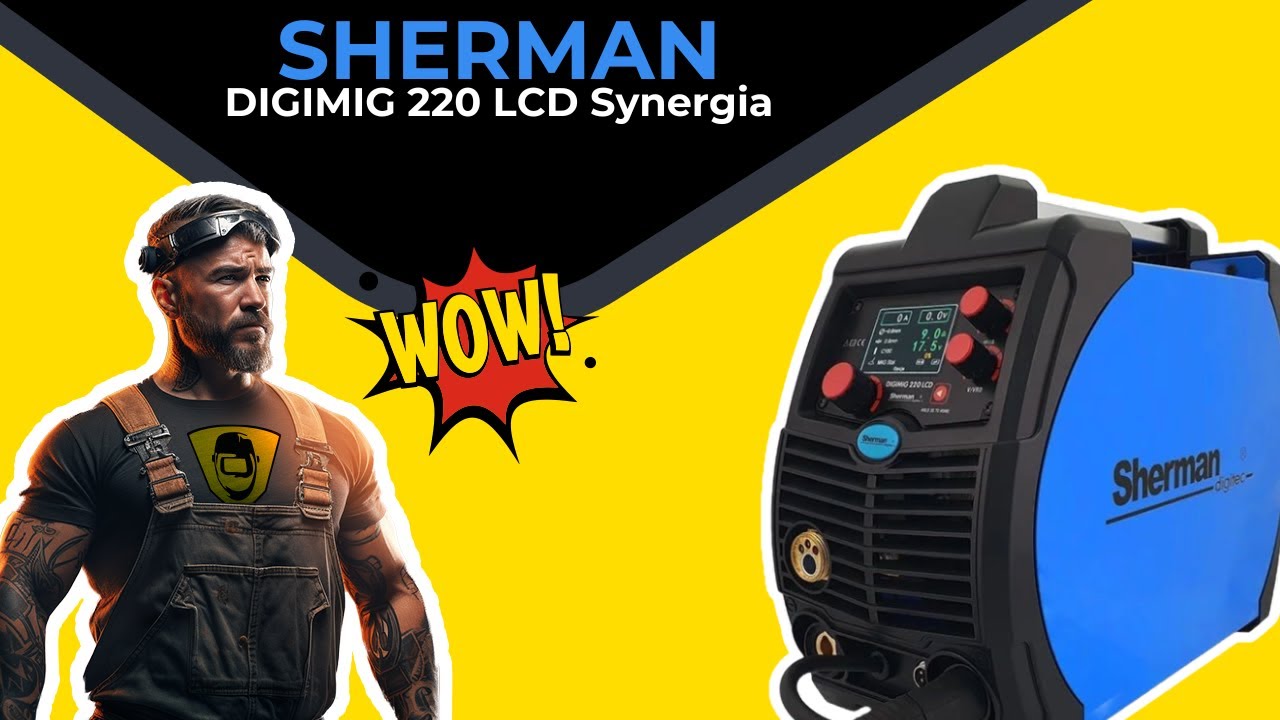 Spawarka Sherman DIGIMIG 220 LCD Synergia - synergiczny migomat, lutospawanie, MIG, MAG, TIG Lift