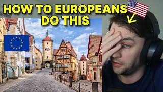 American reacts to European things that foreigners find WEIRD