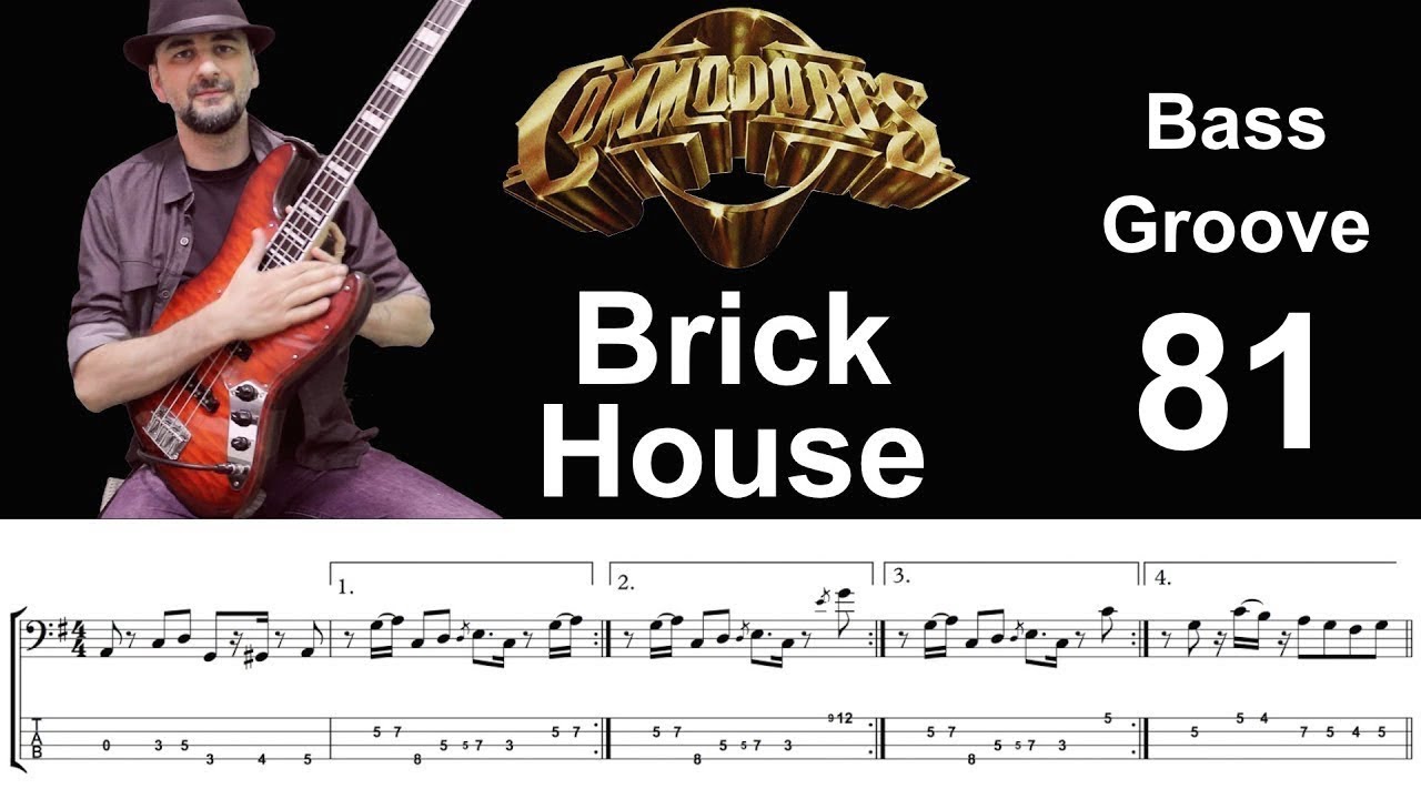 BRICK HOUSE How to Play Bass Groove Cover with Score & Tab Lesson YouTube