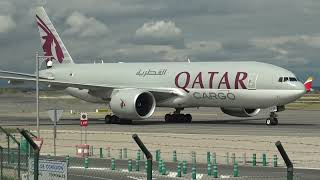 Qatar Cargo Boeing 777-200 A7-Bfw Taxing Madrid Barajas Lemd