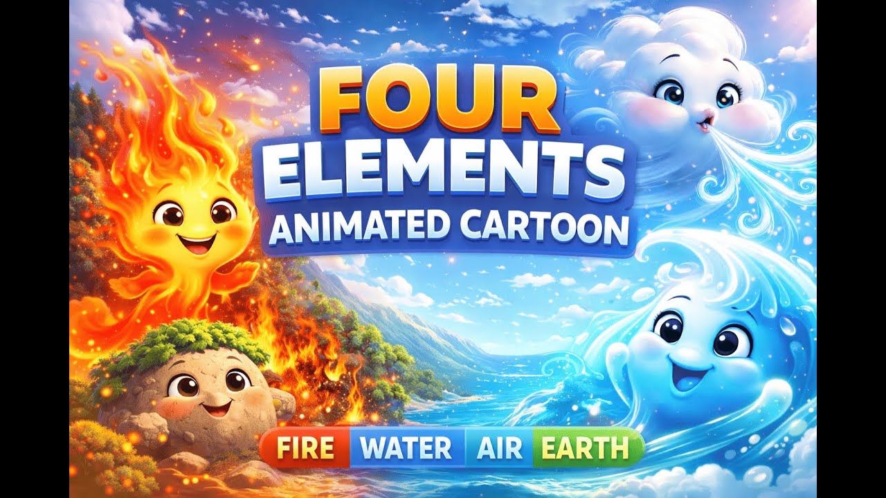 FOUR ELEMENTS ANIMATED CARTOON | FIRE WATER AIR EARTH - YouTube