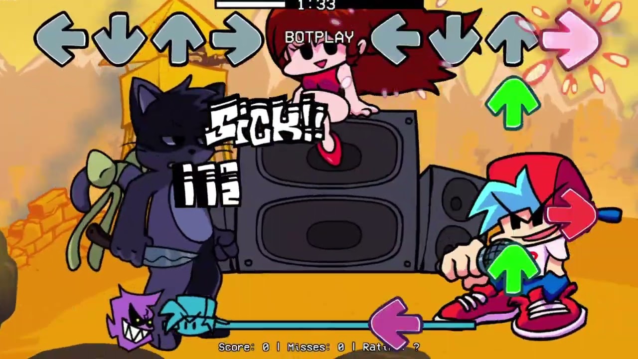 (This is kinda backwards...) Guns But Curious Cat And BF Sing It (The Backwards House) FNF COVER