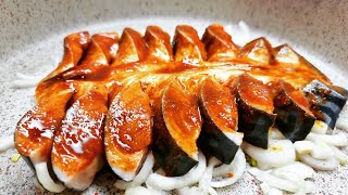 Язык можно проглотить, как ВКУСНО! Божественная СКУМБРИЯ запечённая в духовке на луковой подушке