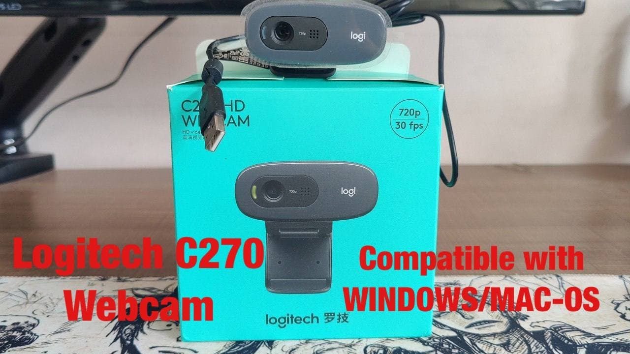 LOGITECH C270 HD WEBCAM USB WEB CAMERA HD 720p/30fps WITH USB