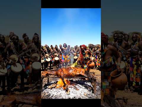 African Tribal Dance Cooking Horse Feast With Traditional Music Shorts 