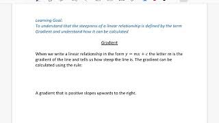 Year 9 T2W2.2 Gradient