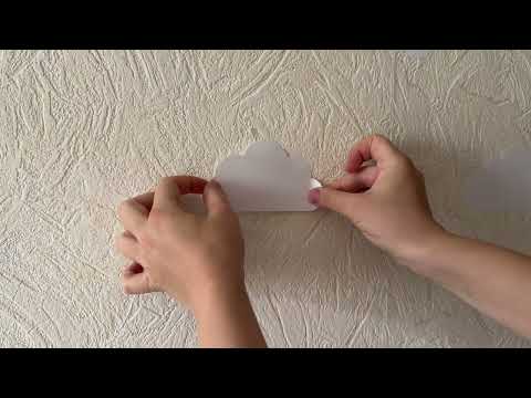 Комплект вінілових наклейок Хмаринки для стін Happy Pocket Набір S 25шт від 85х55мм до 128х93мм білий матовий, видео 1