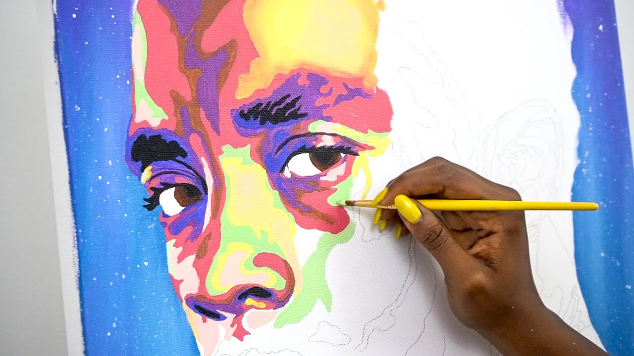 Chadwick Boseman Painting Tribute Pop Art Portrait