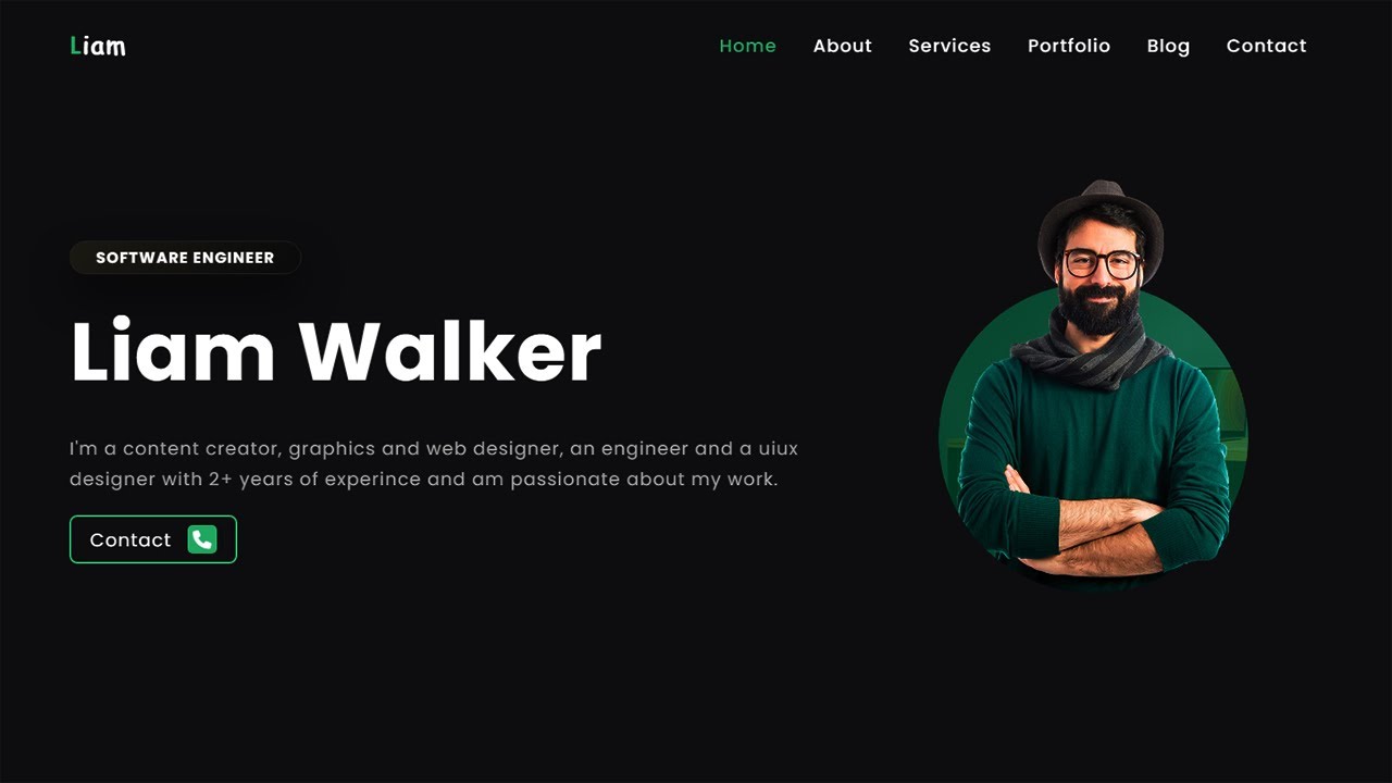 Build a Complete Responsive Personal Portfolio Website using HTML CSS ...