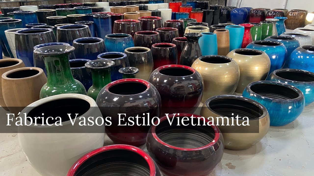 Fábrica de Vasos de Chão com Pintura Estilo Vietnamita