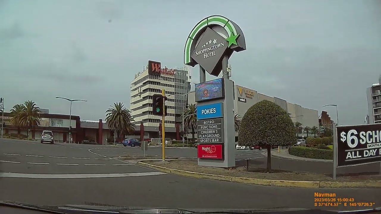 Driving Templestowe Doncaster Shoppingtown Hotel