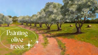 Painting olive trees art lesson
