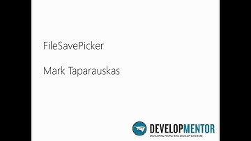 WinRT FileSavePicker by Mark Taparauskas