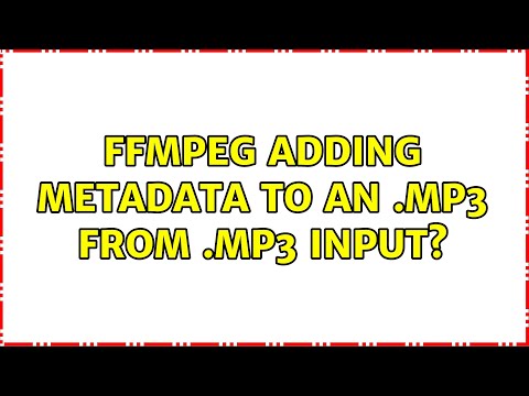 FFMPEG Adding Metadata to an mp3 From mp3 Input 2 Solutions