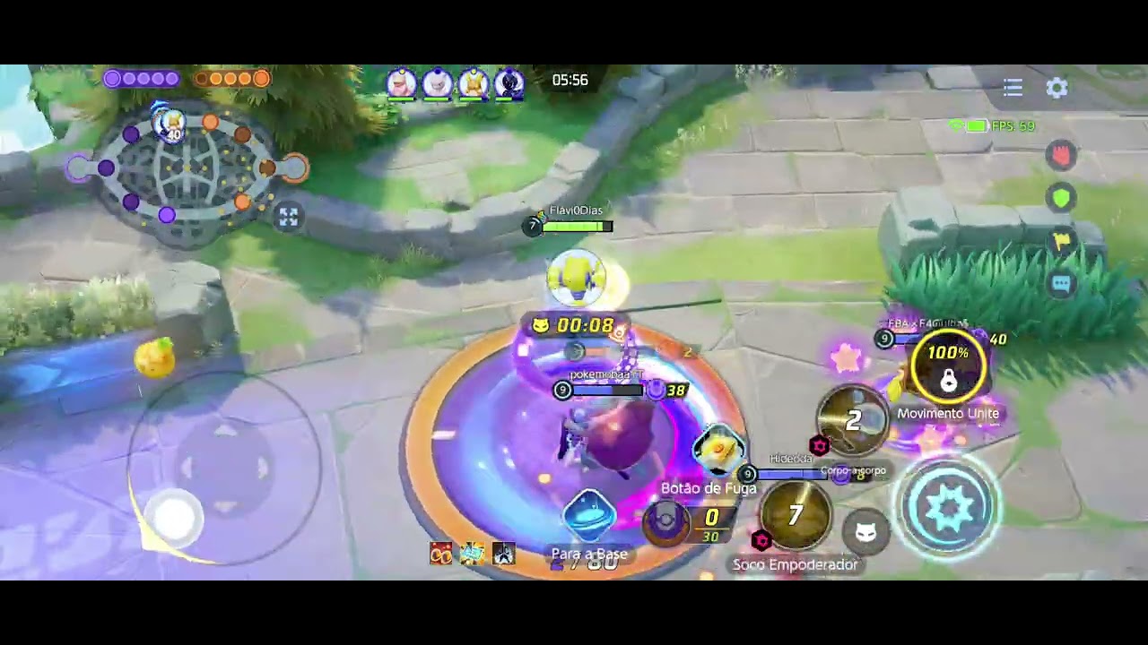 Jogando de Mega Lucario Pokémon Unite 