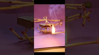 DIY Matchstick Helicopter 🚁🔥 #shorts #diy #matchstick#crafts #experiment   #asmr