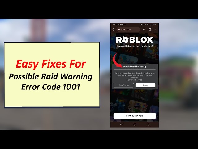 Error Code 1001 in Roblox: Everything You Need to Know