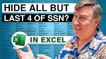 Excel Display Only Last 4 Of Social Security Number - Episode 2618