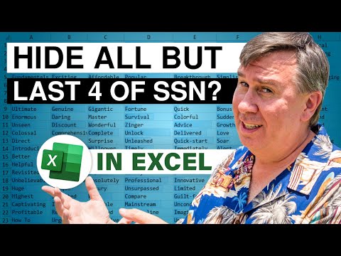 Excel Display Only Last 4 Of Social Security Number - Episode 2618 - MrExcel Video on YouTube