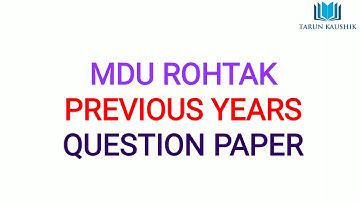 B.Sc 2nd Sem: Ordinary Differential Equations March 2018 Re-appear: MDU ROHTAK