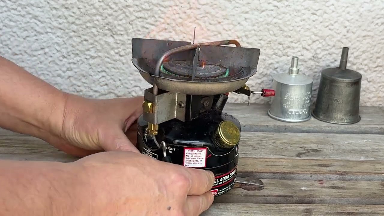 コールマン400Aメンテナンス完了品の燃焼確認 - YouTube