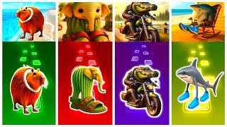 Burbaloni luliloli vs Lirili larila vs bombardino crocodilo vs tralalero tralala Tiles hop EDM Rush