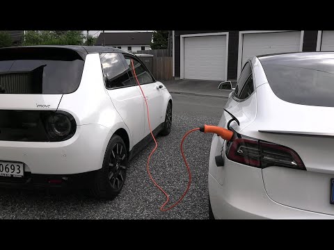 Honda e giving juice to Tesla Model 3