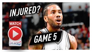 Kawhi Leonard Game 5 WCSF Highlights vs Rockets 2017 Playoffs - 22 Pts, 15 Reb, Injured
